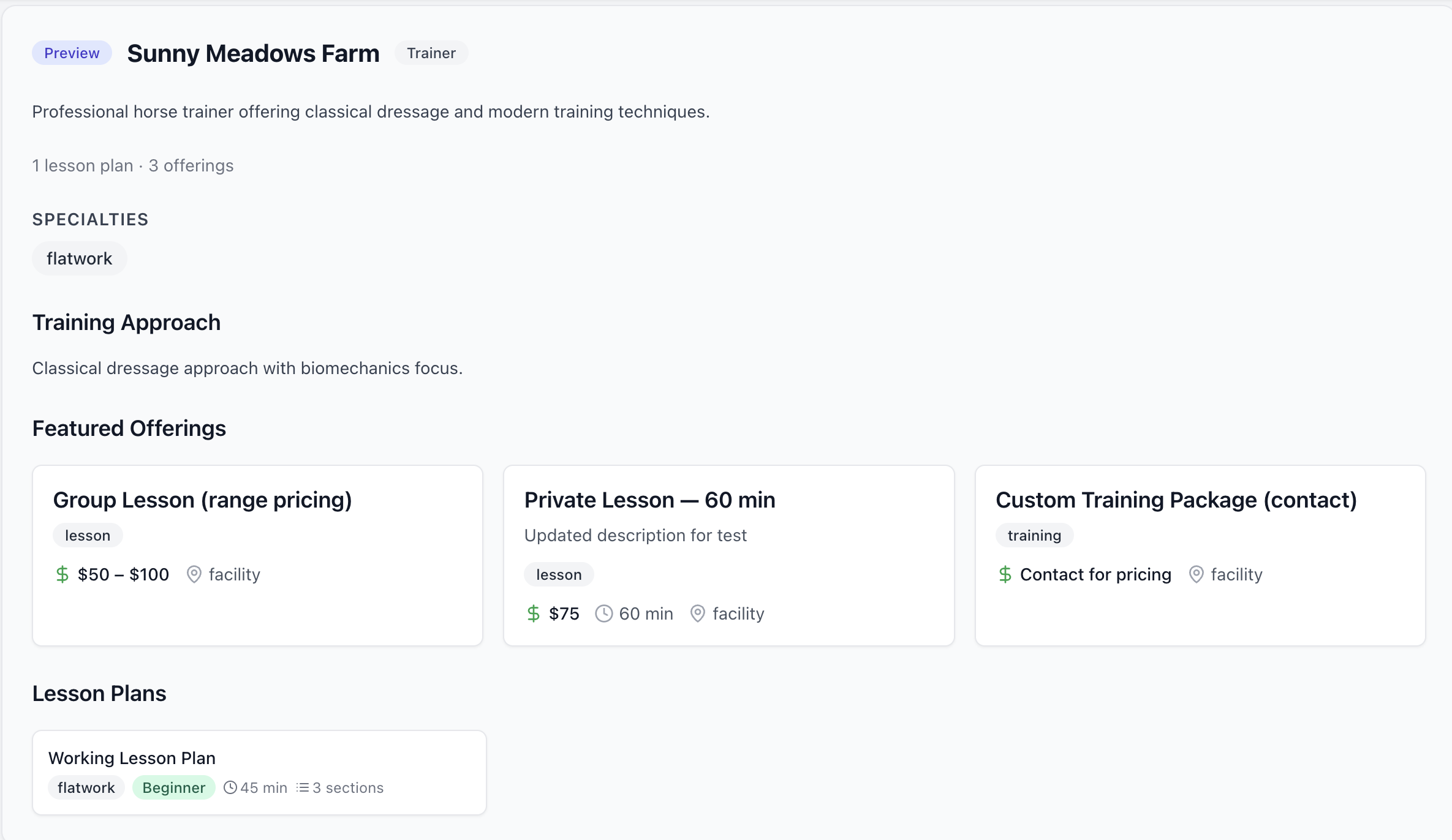 Service provider dashboard showing client list and appointments